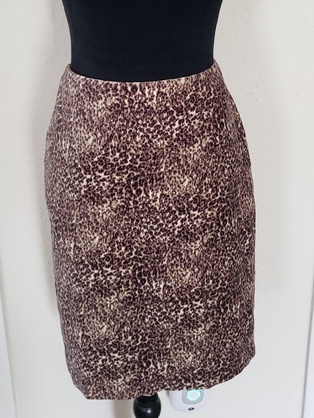 Talbots Leopard Print Pencil Skirt - Brown and Cream